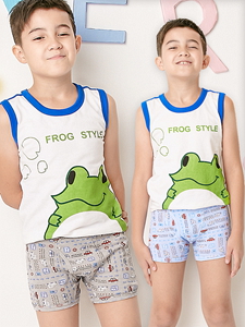 童趣車車。棉質男童四角褲兩件組