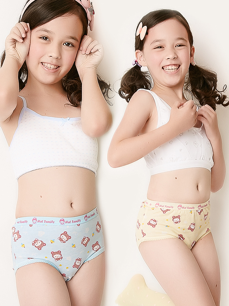 帽子家族。棉質女童三角褲兩件組