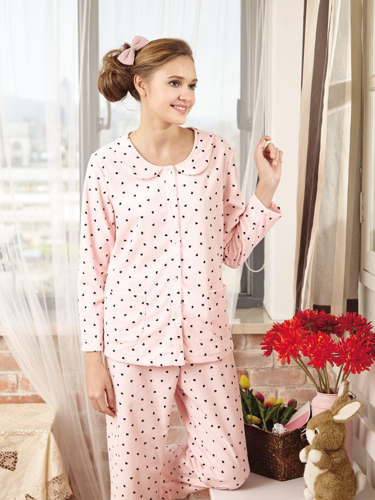 粉色甜心。褲裝女睡衣