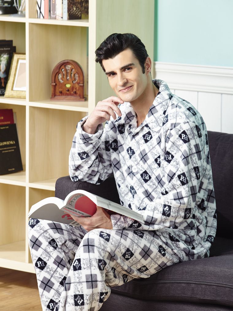 英倫紳士。珊瑚絨男睡衣